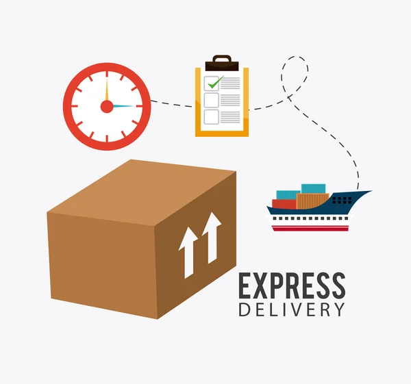 Bisnis pengiriman, transportasi dan logistik - Stok Vektor