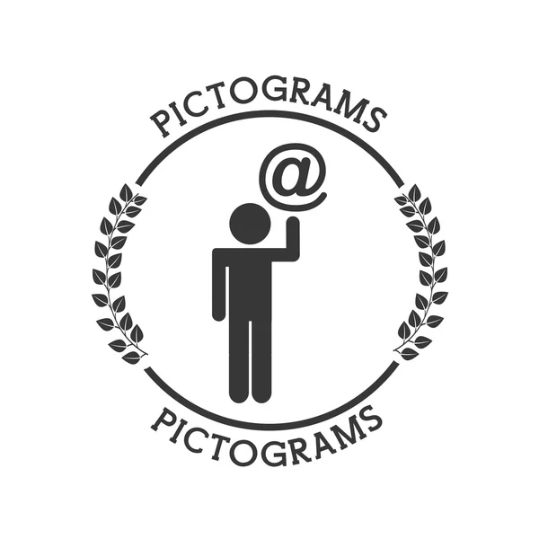 Pictogramas silhuetas humanas —  Vetores de Stock