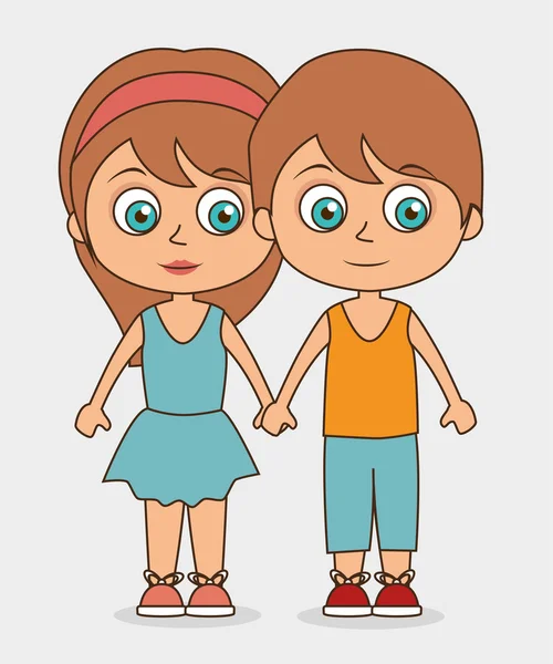 Niños amigos diseño . — Vector de stock