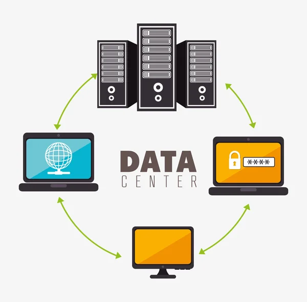 Rechenzentrum und Hosting — Stockvektor