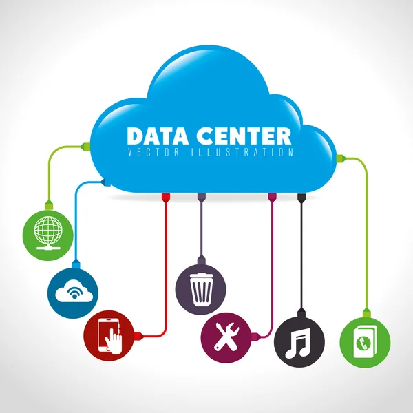 Data center e hospedagem — Vetor de Stock