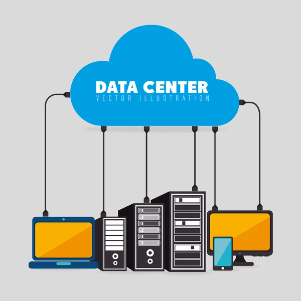 Data center e hospedagem — Vetor de Stock