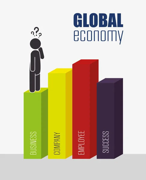 Negócios, dinheiro e economia global —  Vetores de Stock