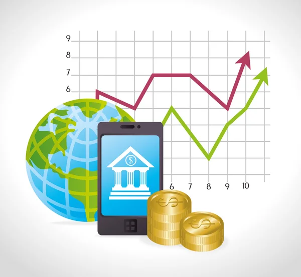Biznes, pieniądze i gospodarki światowej — Wektor stockowy