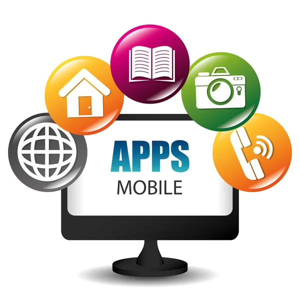 E-commerce et conception d'applications mobiles de marché . — Image vectorielle