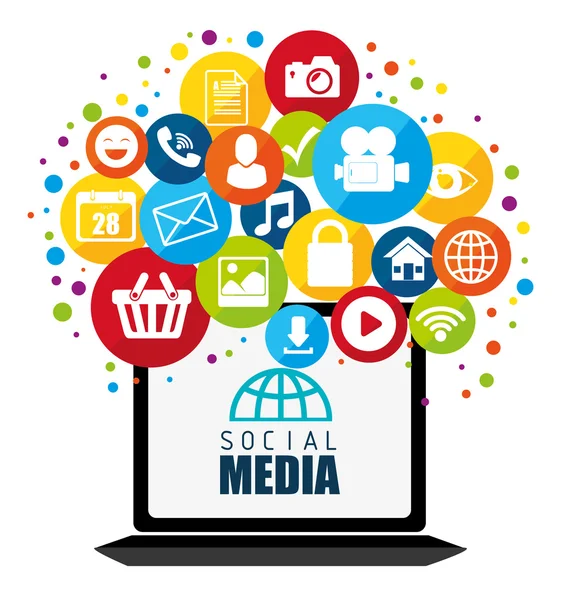 Diseño gráfico de medios sociales y entretenimiento — Vector de stock