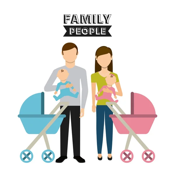 การออกแบบคนในครอบครัว — ภาพเวกเตอร์สต็อก
