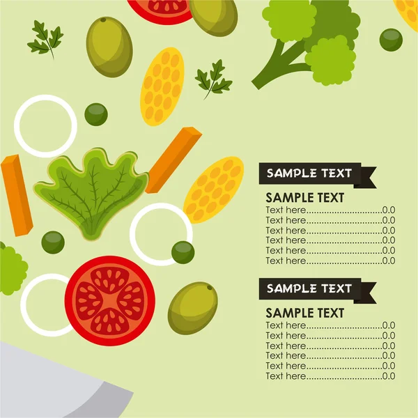 Design de menu vegetariano — Vetor de Stock