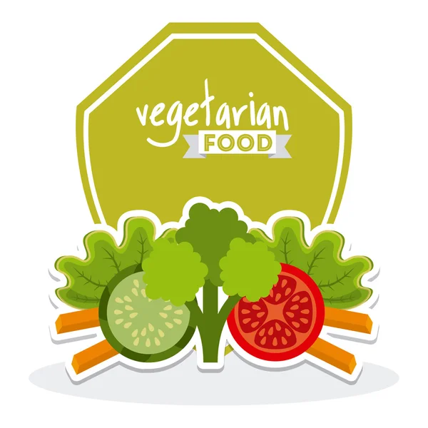 Vegetarische en gezonde voeding ontwerp — Stockvector