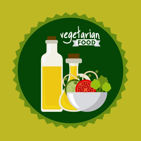 Vegetariánské a zdravé jídlo design — Stockový vektor