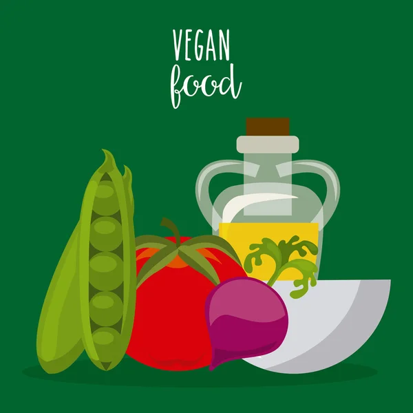 Vegetariska och hälsosamma livsmedel design — Stock vektor