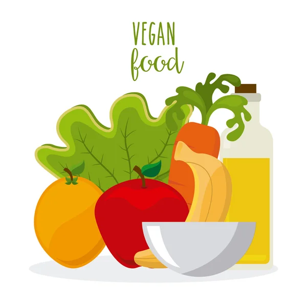 Diseño de alimentos vegetarianos y saludables — Vector de stock