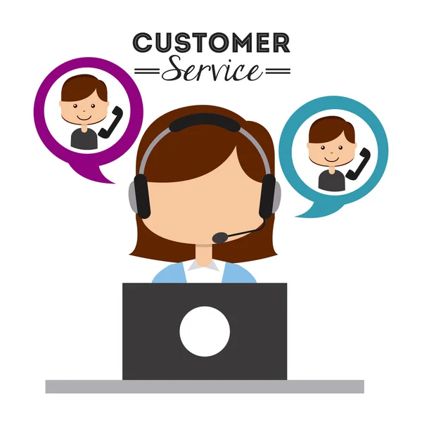 Conception du service client — Image vectorielle