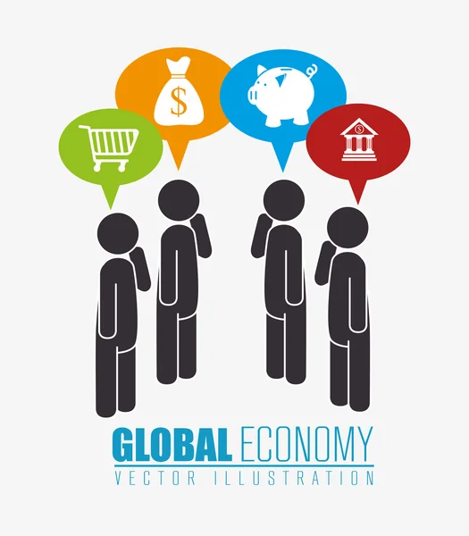 Mondiale economie, geld en business — Stockvector