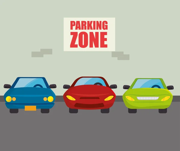Parkplatz- oder Parkzonengestaltung — Stockvektor