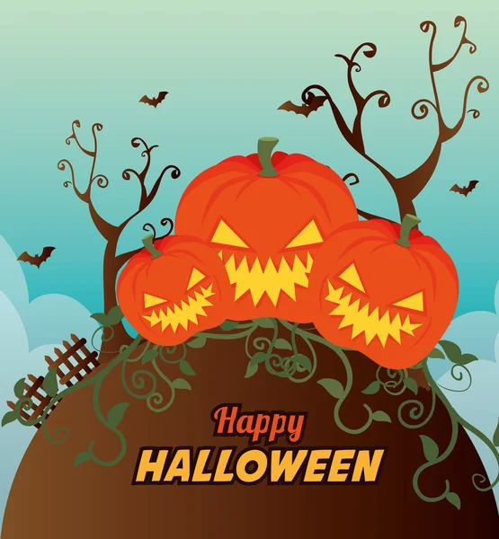 Feliz fiesta de halloween tarjeta del festival — Vector de stock