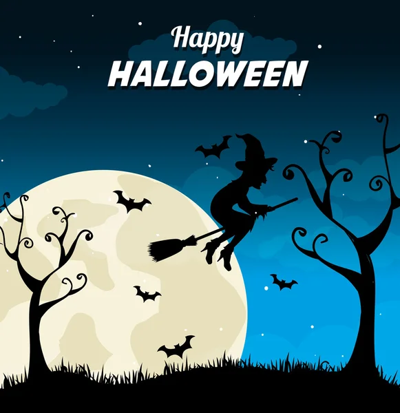 Feliz fiesta de halloween tarjeta del festival — Vector de stock