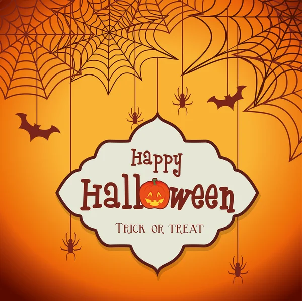 Feliz fiesta de halloween tarjeta del festival — Vector de stock