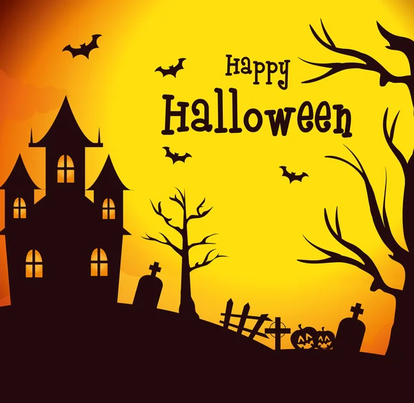 Feliz fiesta de halloween tarjeta del festival — Vector de stock