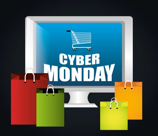 Cyber Pazartesi e-ticaret alışveriş. — Stok Vektör