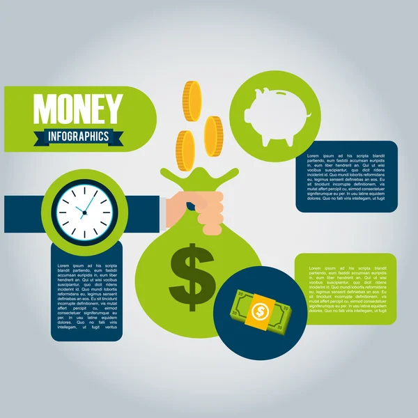 Geld-Infografik — Stockvektor