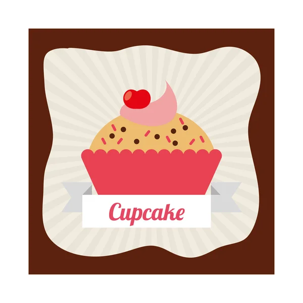 Cartão de cupcake — Vetor de Stock