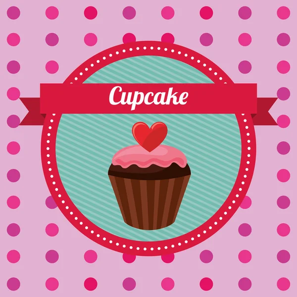 Cupcake kaart — Stockvector