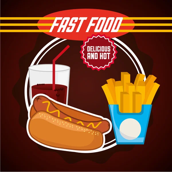 Delicioso fast food — Vetor de Stock