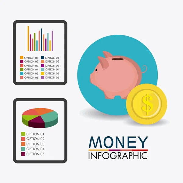 Crecimiento empresarial y ahorro de dinero — Vector de stock