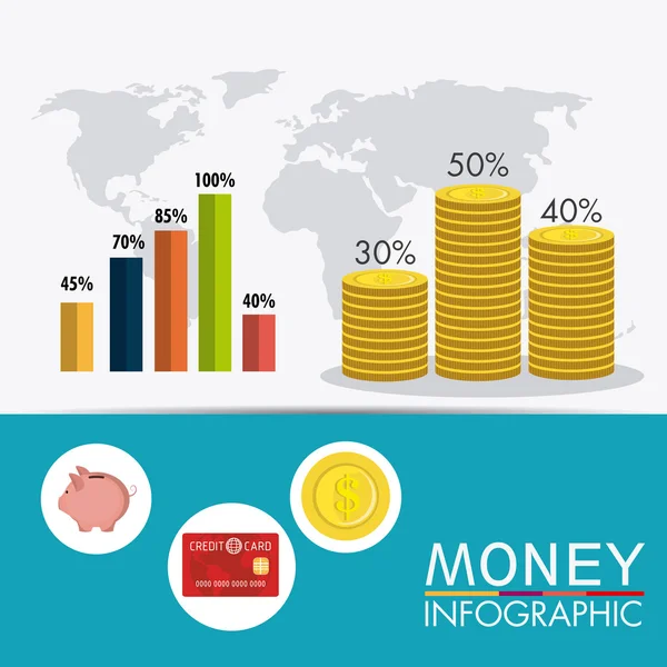 Crecimiento empresarial y ahorro de dinero — Vector de stock