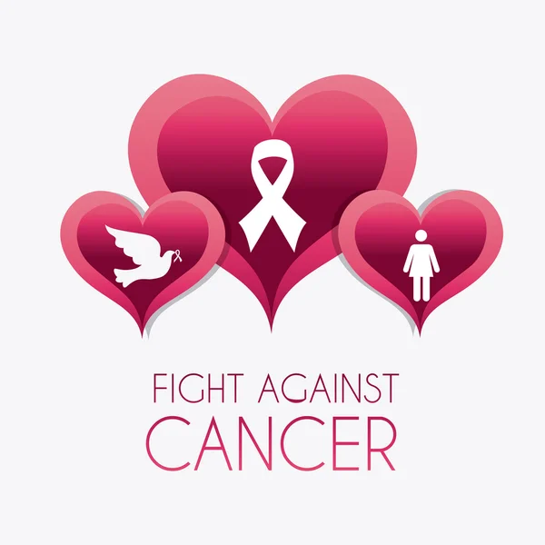 Contra a campanha contra o cancro da mama — Vetor de Stock