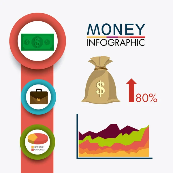 Estadísticas de crecimiento empresarial y ahorro de dinero — Vector de stock