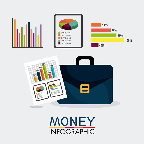 Estadísticas de crecimiento empresarial y ahorro de dinero — Archivo Imágenes Vectoriales