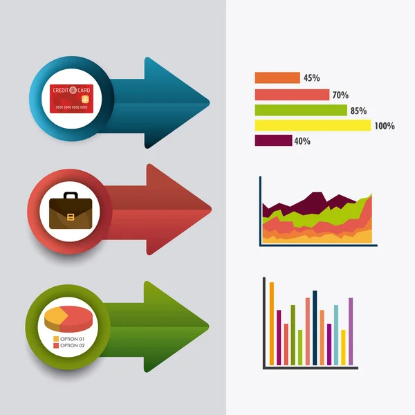 Növekedés és a pénz takarékbetét statisztikái — Stock Vector