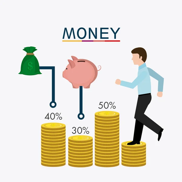 Negócios, dinheiro e recursos humanos —  Vetores de Stock