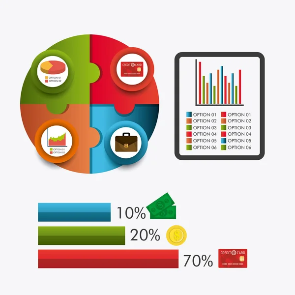 Unternehmenswachstum und Sparstatistiken — Stockvektor