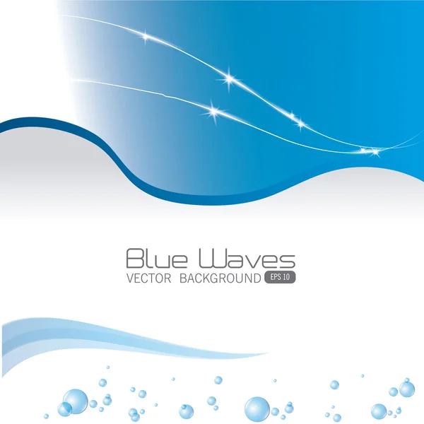 Diseño de ondas azules . — Vector de stock