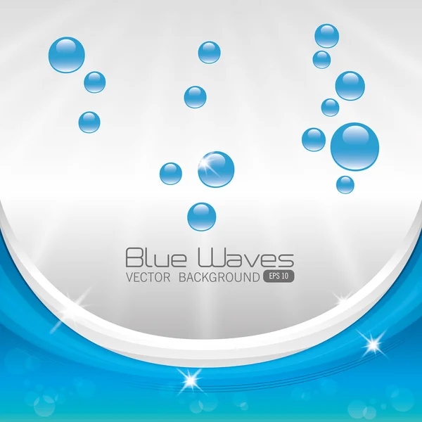 Conception des vagues bleues . — Image vectorielle