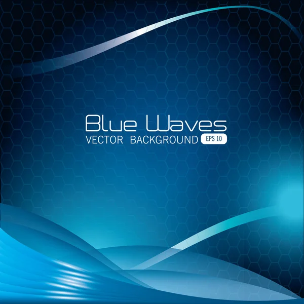 Blaue Wellen abstraktes Hintergrunddesign. — Stockvektor