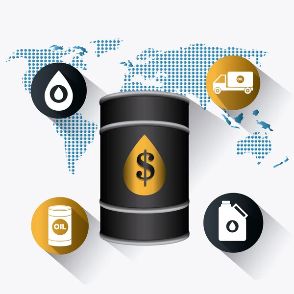 Petrol ve petrol industric Infographic — Stok Vektör