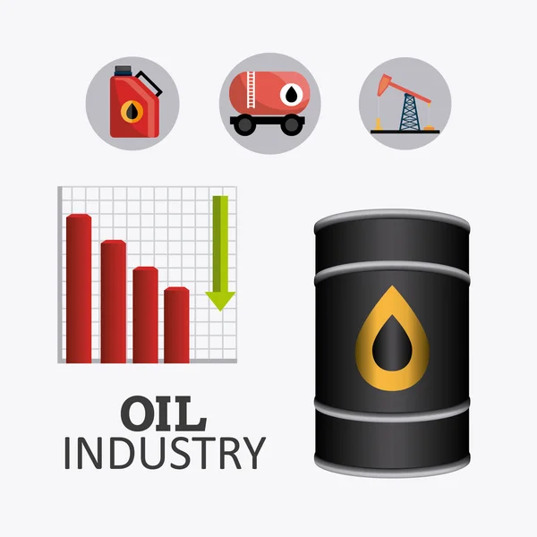 Petrol ve petrol industric Infographic — Stok Vektör