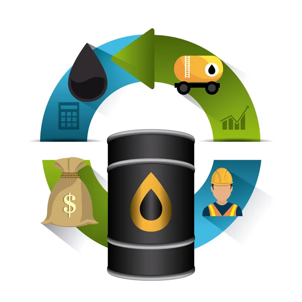 Petroleum and oil industric infographic — Stock Vector