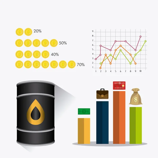 पेट्रोलियम और तेल उद्योग इन्फोग्राफिक — स्टॉक वेक्टर