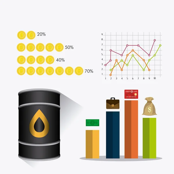 석유와 오일 industric infographic — 스톡 벡터