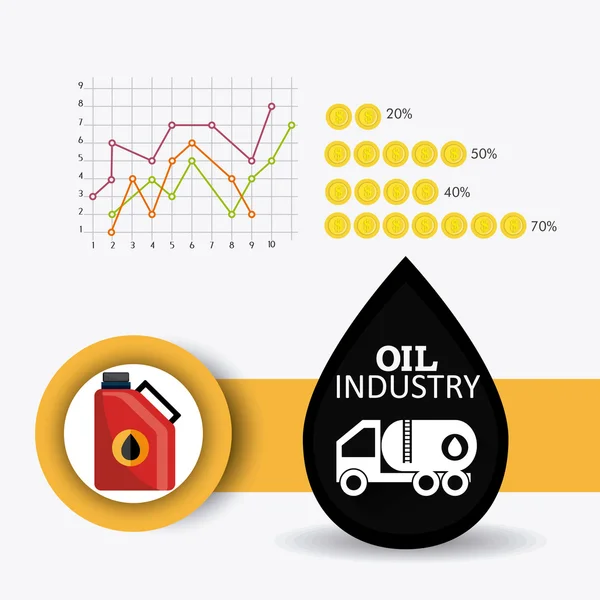 Infografik zur Erdöl- und Ölindustrie — Stockvektor