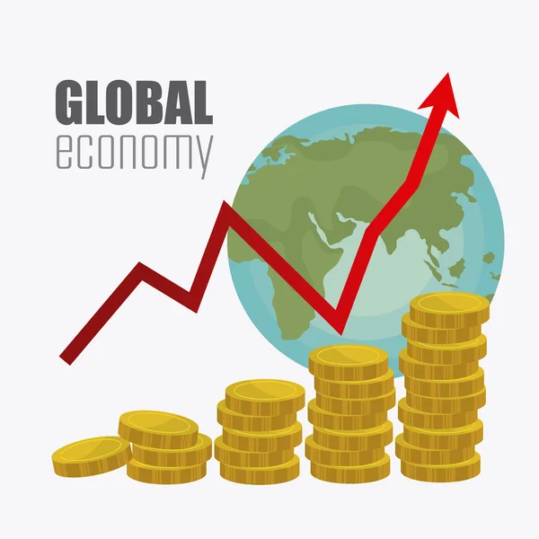 Mondiale economie, geld en business — Stockvector