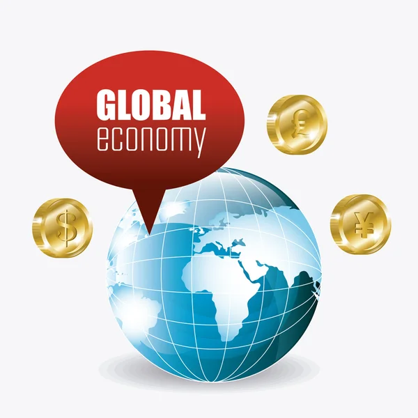 全球经济、 金钱和商业 — 图库矢量图片
