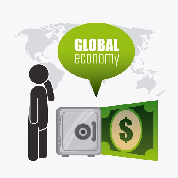 Weltwirtschaft, Geld und Wirtschaft — Stockvektor