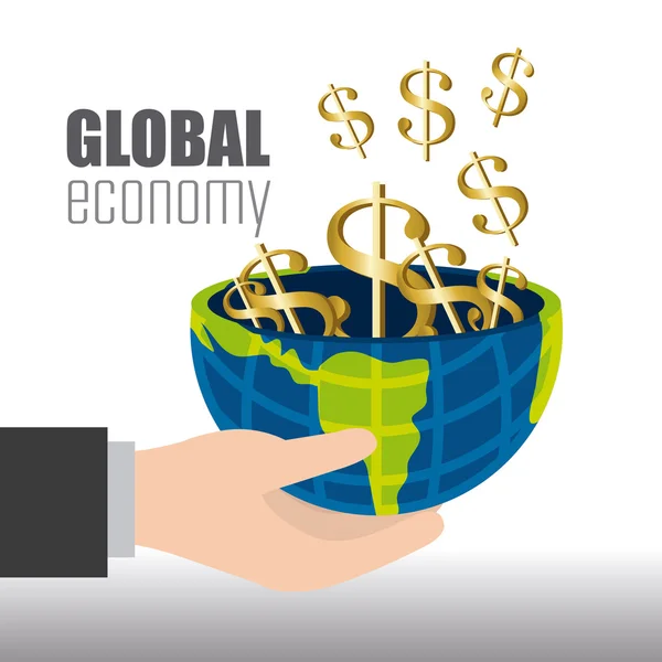 Economia global, dinheiro e negócios — Vetor de Stock