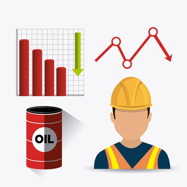 Diseño infográfico de la industria petrolera y petrolera — Vector de stock